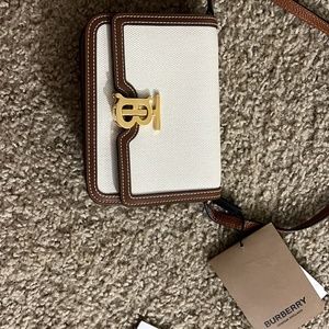 Burberry TB Monogram Canvas & Leather Shoulder Bag